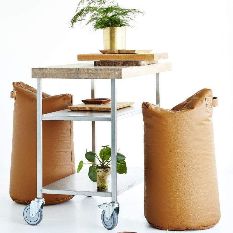 Satellite Leather Stool - Cognac - TRIMM Copenhagen