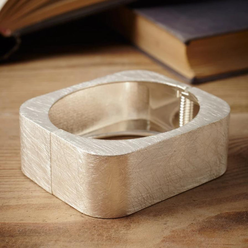 Square Silver Cuff Bracelet