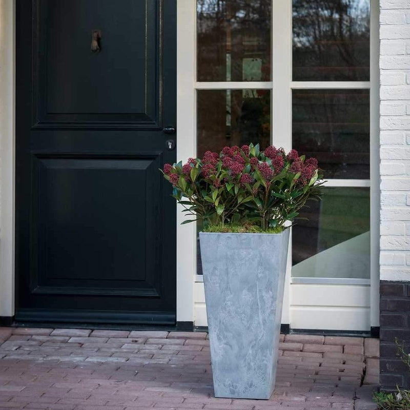 Tall Artstone Planter Vase - Grey