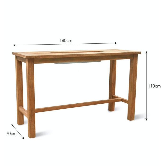 Teak Drinks Cooler Table