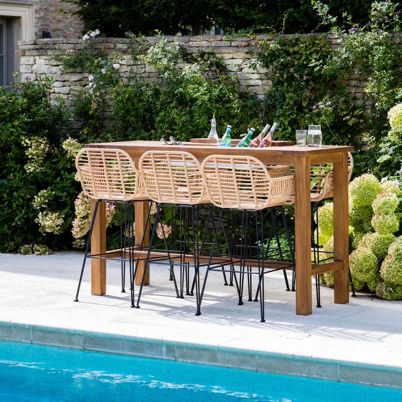 Teak Drinks Cooler Table