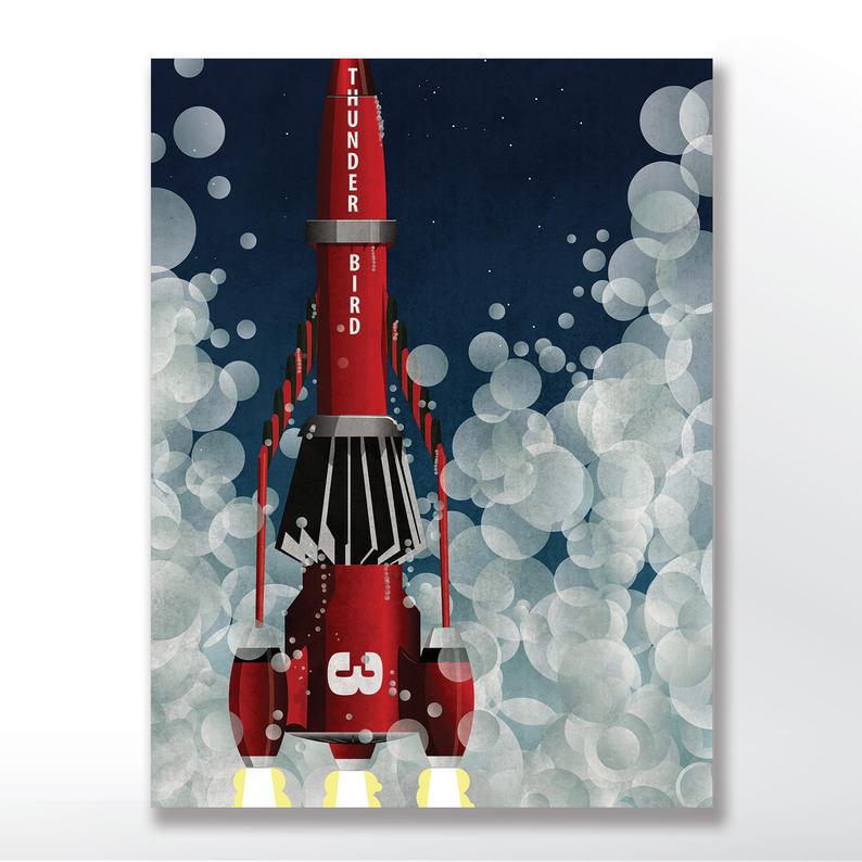 Thunderbird 3 Rocket Launch Print