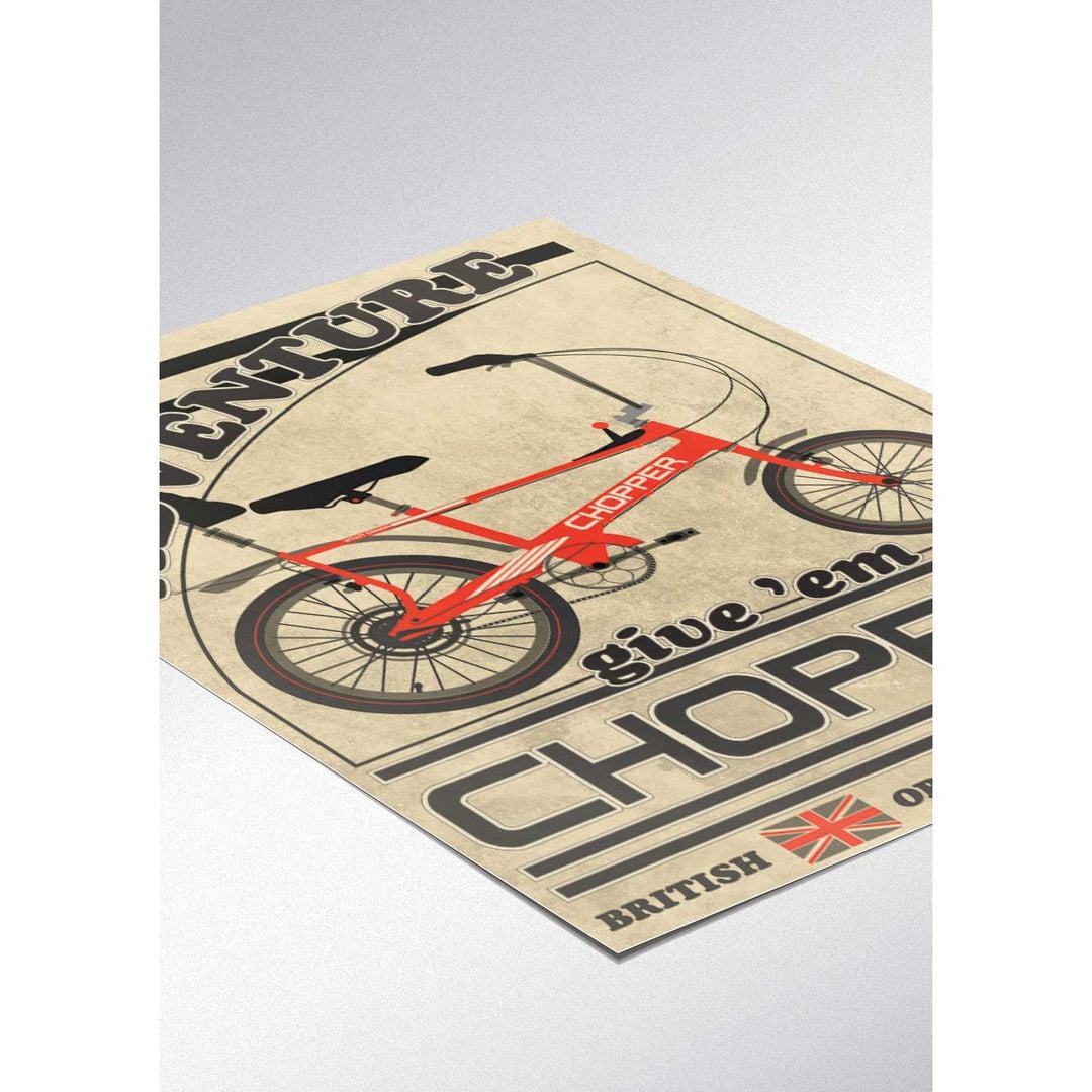 Vintage Chopper Bicycle Advert Print Art – Lime Lace
