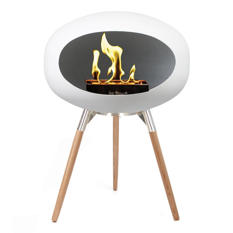 White Ground Low Bioethanol Tripod Fireplace - Le Feu