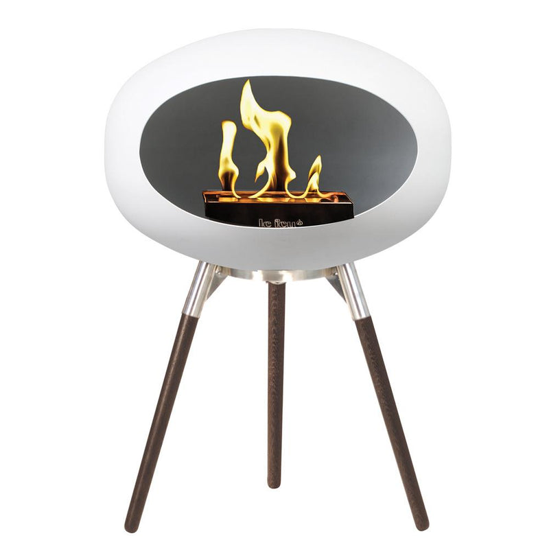 White Ground Low Bioethanol Tripod Fireplace - Le Feu