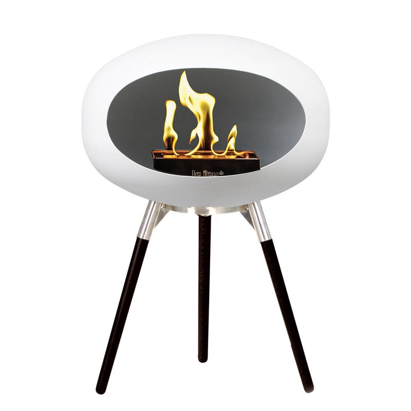White Ground Low Bioethanol Tripod Fireplace - Le Feu