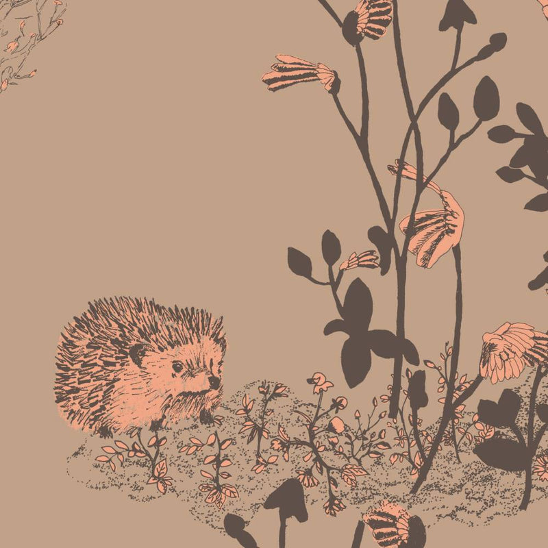 Woodlands Classic Wallpaper - Brown Pink - Sian Zeng