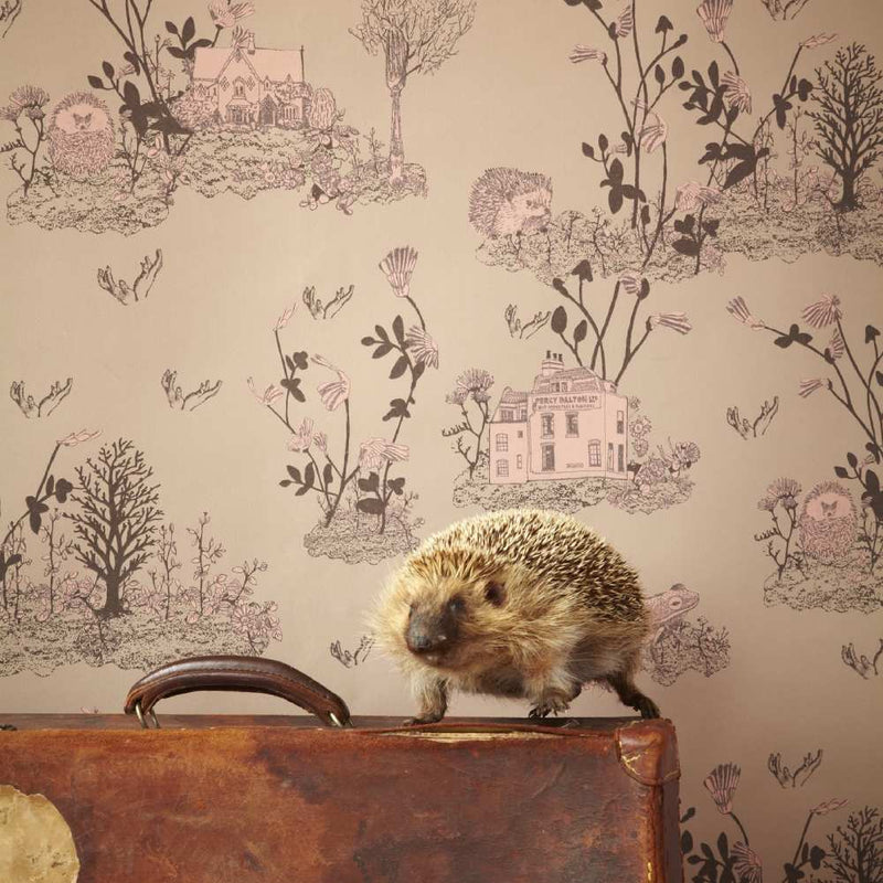Woodlands Classic Wallpaper - Brown Pink - Sian Zeng